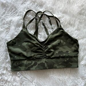Handful Camo Sports Bra Green Womens Size Medium